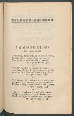 A mi Amigo Juan Bergamino : Correspondencia