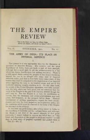 The Army of India. Its Place in Imperial Defence.