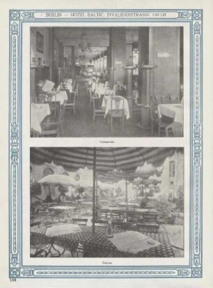 Berlin - Hotel Baltic, Invalidenstrasse 120/121. Teilansicht ; Garten