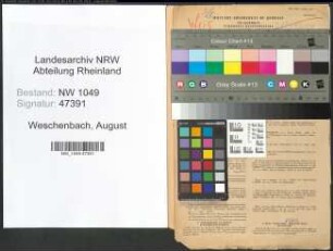 Entnazifizierung August Weschenbach , geb. 25.07.1883 (Postwart)