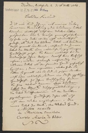 Brief an Friedrich Wilhelm Jähns : 26.10.1868