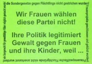 Anti-Wahlwerbung als Anti-Gewalt-Kampagne