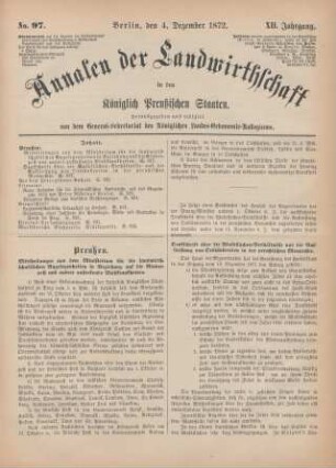No. 97. Berlin, den 4. Dezember 1872. XII. Jahrgang.