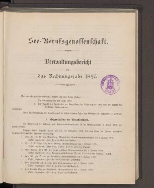 Verwaltungsbericht für das Rechnungsjahr 1893.