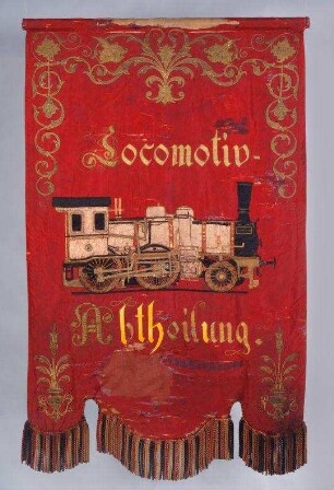 Bannerfahne Lokomotivabteilung der Eisenbahn-Hauptwerkstätte Leinhausen