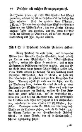 Was Er in Ansehung gelehrter Anstalten gethan