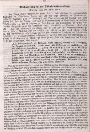 Verhandlung in der Ständeversammlung.
