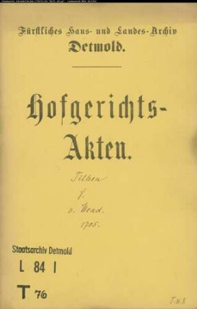 Tilhen, Majorin zu Leese gegen von Wend zu Papenhausen - Sicherung einer Schuldforderung