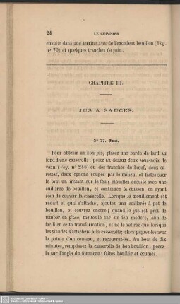 Chapitre III. Jus & Sauces