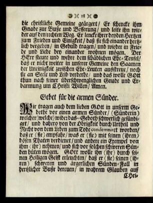 Gebet für die armen Sünder.
