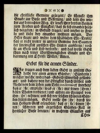 Gebet für die armen Sünder.