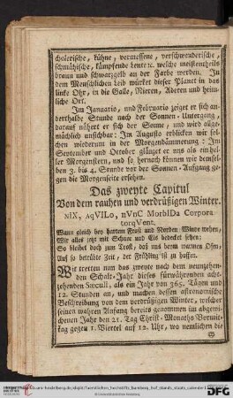 Das zweyte Capitul: Von rauhen und verdrüßigen Wintern