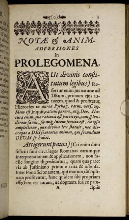 Notae & Animadversiones In Prolegomena.
