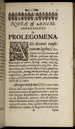 Notae & Animadversiones In Prolegomena.