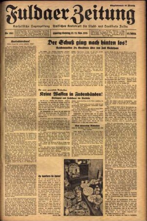 Ausgabe vom Samstag, den 12. November 1938.