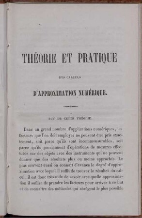Théorie et pratique des calculs.