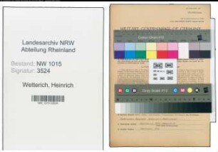 Entnazifizierung Heinrich Wetterich , geb. 08.10.1920 (Angestellter)