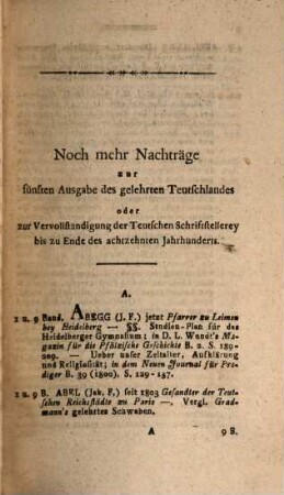 Das gelehrte Teutschland oder Lexikon der jetztlebenden Teutschen Schriftsteller, [12] = 8. Nachtr.