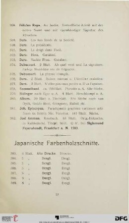 Japanische Farbenholzschnitte (Nr. 383-415)