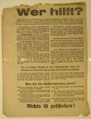 Propagandaflugblatt der DVP zur Wahl des sächsischen Landtags