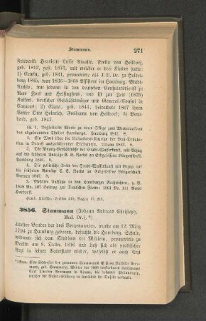 3856. Stammann (Johann Andreas Christoph, Med. Dr.)