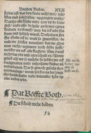 Dat Vöffte Both. Du schalt nicht döden.