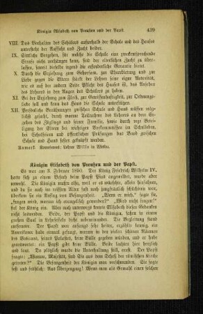 Königin Elisabeth von Preußen und der Papst