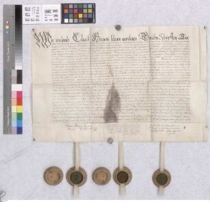 Bobstadt: Original-Kaufbrief über .... Hergotts-Gut zu Bobstadt an Philipp von Frankenstein in sp. die Oberbe ........ betreffend