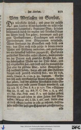 Vom Aderlassen im Scorbut - Vom Aderlassen in schweren Geburthen.
