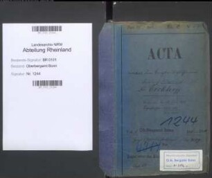 Eickhoff; Adalbert, Dr., Bergassessor; Prüfungs- u. Personalakten Band 1