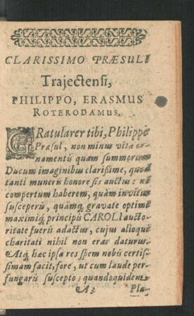 Trajectensi, Philippo, Erasmus Roterodamus.