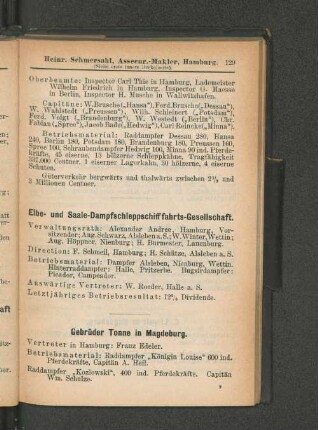 Elbe- und Saale-Dampfschifffahrts-Gesellschaft.