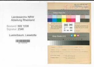 Entnazifizierung Lieselotte Luerenbaum , geb. 13.01.1912 (Lehrerin)