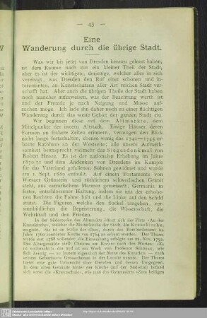 Eine Wanderung durch die übrige Stadt