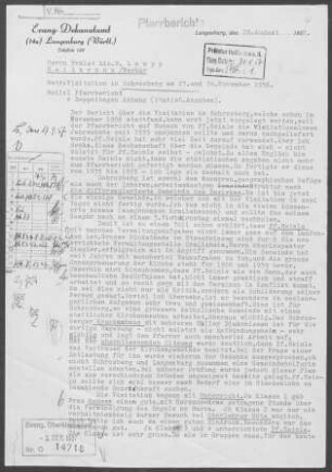 Schrozberg-Krailshausen: Visitationsbericht mit Pfarrbericht 1956