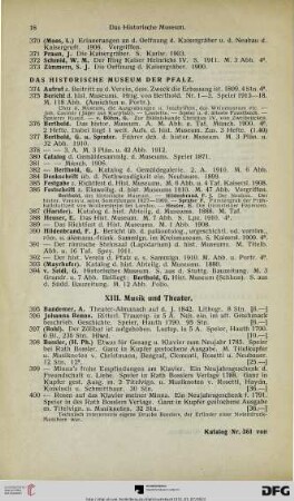 XIII. Musik und Theater (Nr. 395-429)