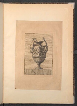 Vase mit Maske und Tritoninnen