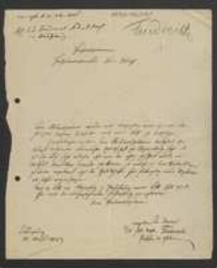 Brief von Johannes B. Friedreich an Unbekannt
