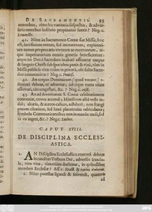 Caput XVIII. De Disciplina Ecclesiastica.
