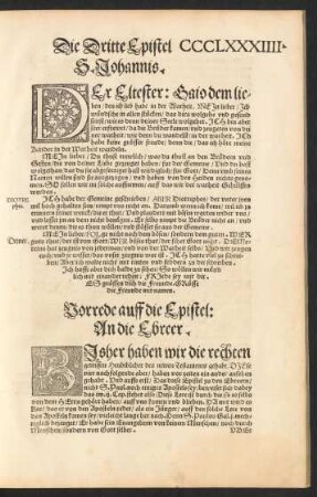 Die Dritte Epistel S. Johannis.
