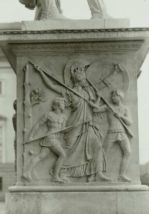 Denkmal Gerhard von Scharnhorst. Athene führt zwei Jünglinge zum Kampf