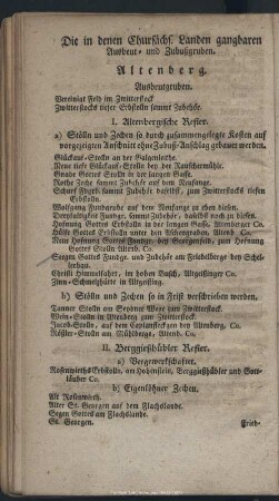 Die in denen Chursächs. Landen gangbaren Ausbeut- und Zubußgruben