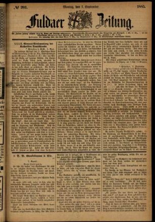 Ausgabe vom Montag, den 07. September 1885.