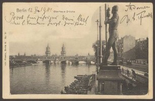 Ansichtskarte Statue an der Oberbaumbrücke, Gröbenufer
