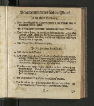Veränderungen des Schau-Platzes.