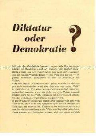 Propagandaschrift der SED zu den Gemeindewahlen 1946