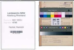 Entnazifizierung Heinrich Henkel, geb. 14.04.1889 (Techniker)