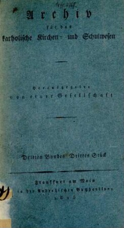 Dritten Bandes Drittes Stück