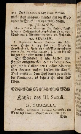 210-218, Kayser des III. Seculi