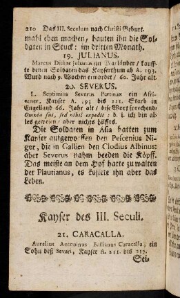 210-218, Kayser des III. Seculi